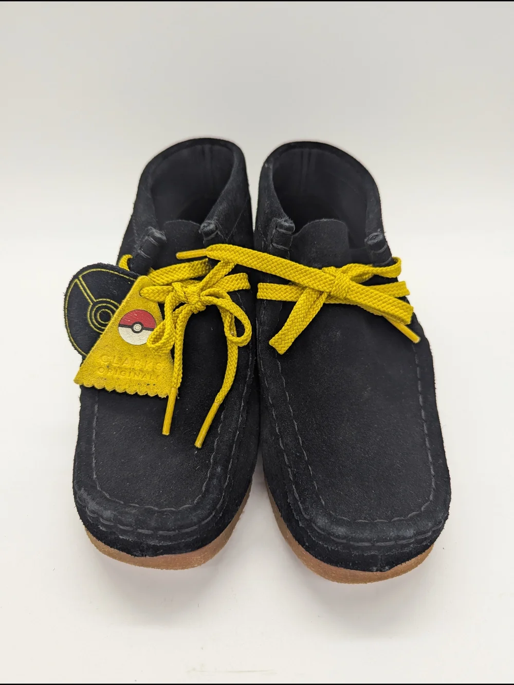 Clarks Original Pokemon Pikachu Suede Black Boot Shoe Big Kids 1G 1 Wide